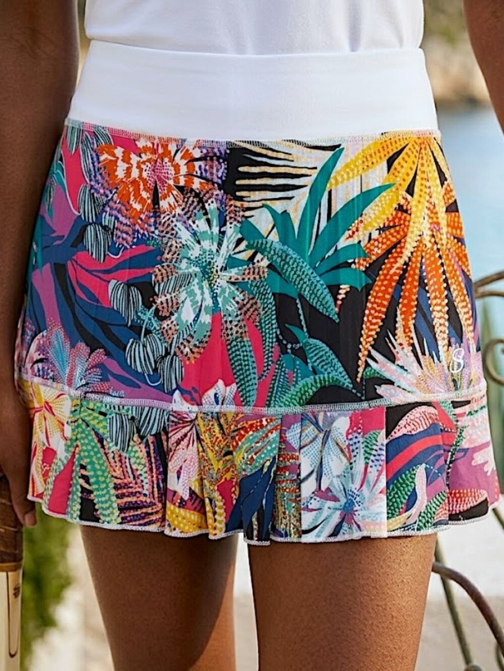 Sofibella Women’s Floral Tennis Golf Pickleball Ruffle Skirt Size XL